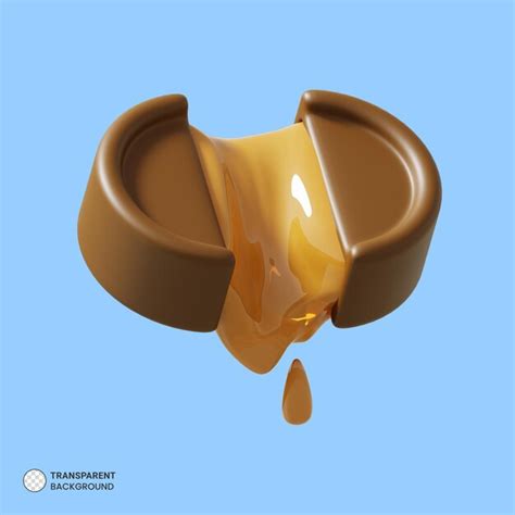 Icône De Bonbons Au Chocolat Caramel Illustration De Rendu 3d Isolé