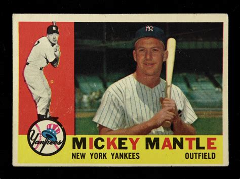 Lot Detail 1960 Mickey Mantle New York Yankees Topps 350 Trading Card