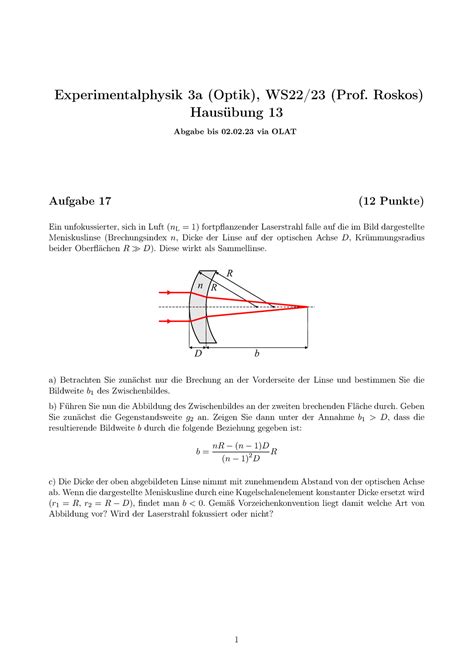 Hausuebung 13 Ex3a Übungsblatt 13 Experimentalphysik 3a Optik