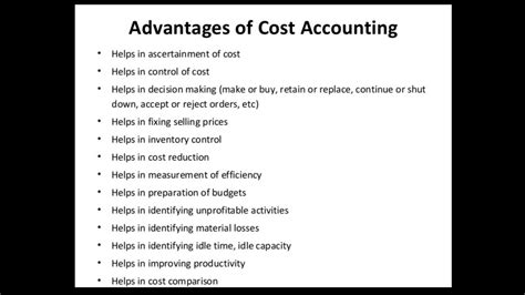 The Benefits Of Cost Accounting Youtube