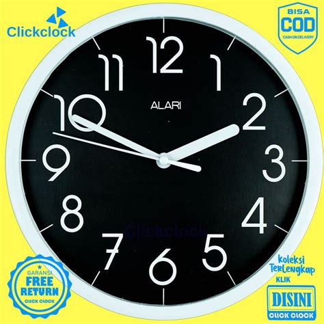 Jual Murah Banget Jam Dinding Quartz Minimalis Abu Abu Alari 1112 Besar