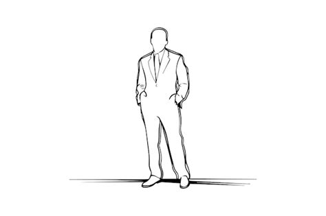 A Drawing Of A Man In A Suit And Tie Premium Ai Generated Vector