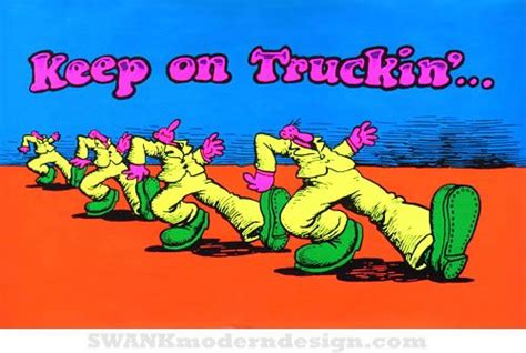 Vintage Robert Crumb Keep On Truckin Blacklight Poster Dope Cartoon