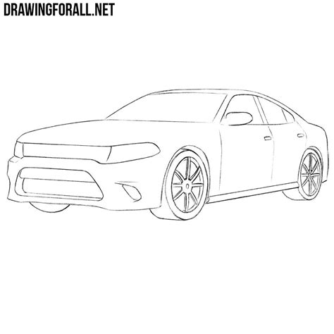 Dodge Challenger Line Drawing Tutorial