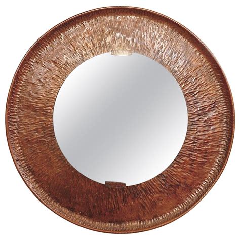 Large Round Copper Mirror For Sale At 1stDibs