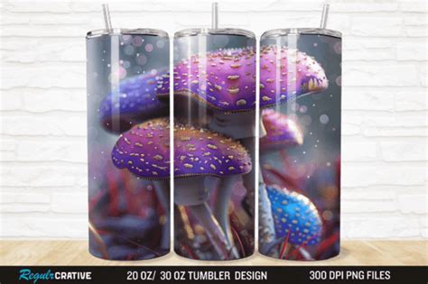 Seamless Whimsical Mushroom Tumbler Wrap Graphic By Regulrcrative