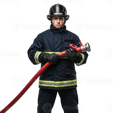 Brave Firefighter Action Urban Setting Portrait Photography Intense