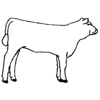 Show Heifer Outline Embroidery Design | AnnTheGran