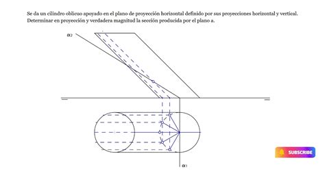 Cilindro oblicuo seccionado por plano proyectante Sistema diédrico