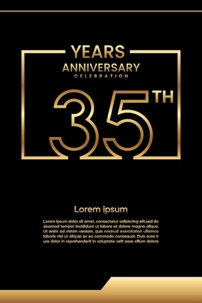 Premium Vector 35th Anniversary Template Design Line Art Design Golden Anniversary Vector Template