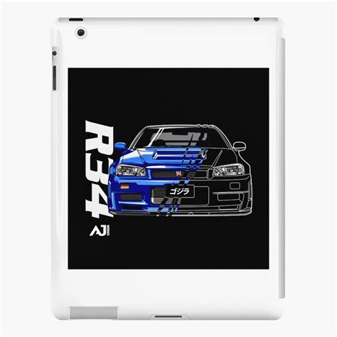 Nissan Skyline GTR R34 Nismo Vspec Bayside Blue Aj Works1 IPad Case