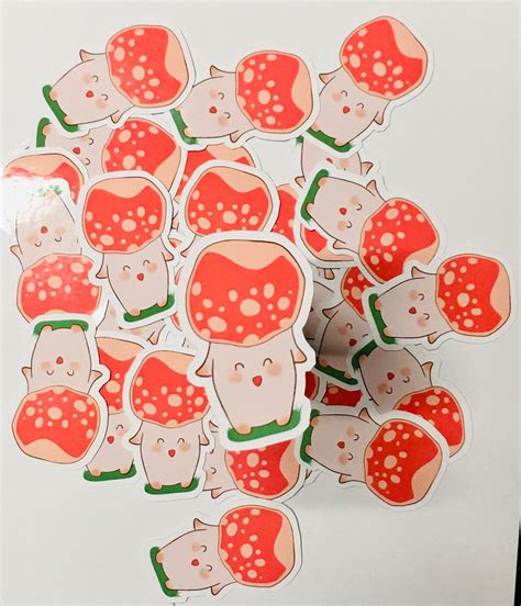 Cute Mushroom Sticker Etsy