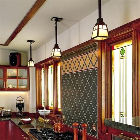 Arts And Craft Light Arts Crafts Style Kitchen Lit With Spring Pendants