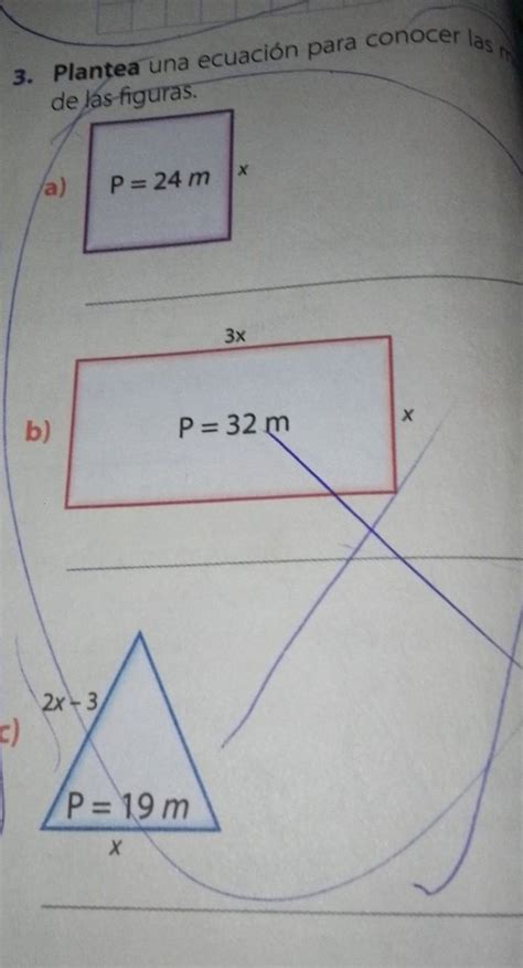 plantea una ecuación para conocer las medidas de las figuras Brainly lat