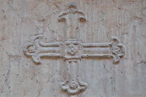 Carved Cross On Wall Stock Image Image Of Background 32623001