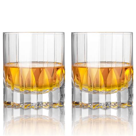 Buy Shoshin Hand Blown Whiskey Glasses 10 Oz Set Of 2 Hand Cut Double Old Fashioned Scotch