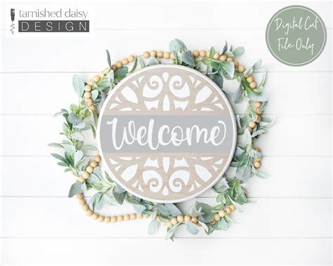 Welcome Sign Svg Door Hanger Svg Glowforge Svg Front Door Etsy