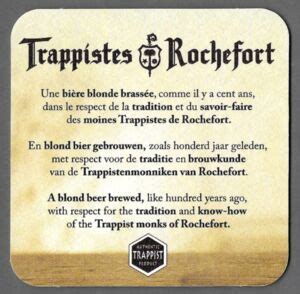 Bierviltjes Trappistes Rochefort Triple Extra Brasserie Rochefort