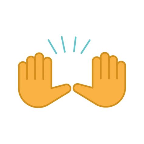 Clapping Hands Emoji Glyph Icon Silhouette Symbol Applause Gesture