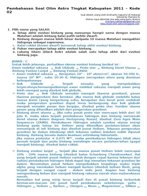 Pdf Soal Osk Astro Kode Dokumen Tips