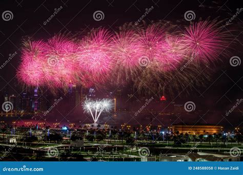 Qatar National Day Celebration Editorial Stock Photo - Image of fireworks, park: 248588058