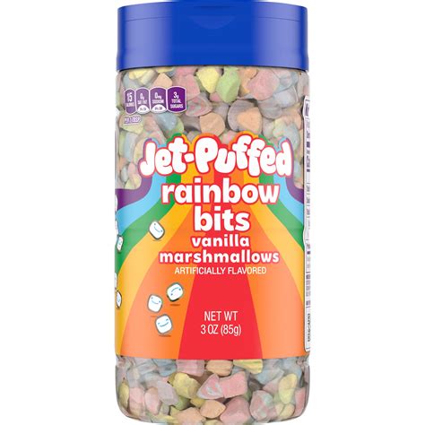 Jet Puffed Rainbow Vanilla Marshmallow Bits 3 Oz Bottle