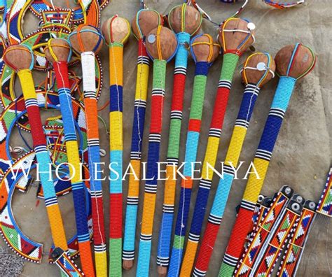 Talking Stickafrican Men Talking Stickwooden Beaded Stickmasai Fimbo