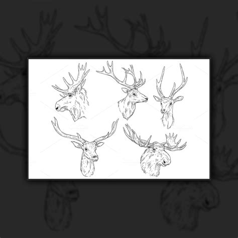 Elk Antlers Outline