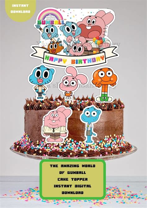 The Amazing World Of Gummy S Birthday Cake Is Decorated With Stickers