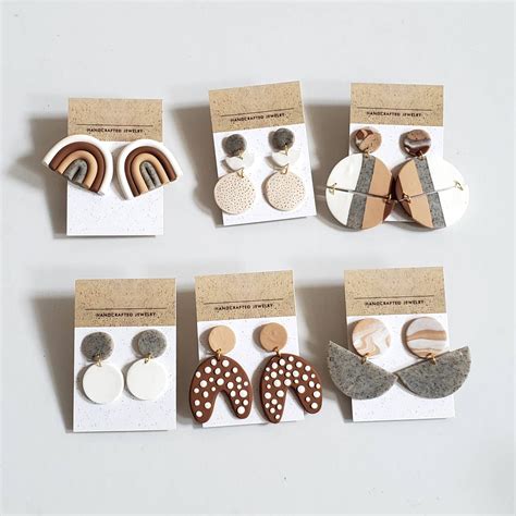 Diy Polymer Clay Earring Kit Comes With Neutral Polymer Clay Etsy