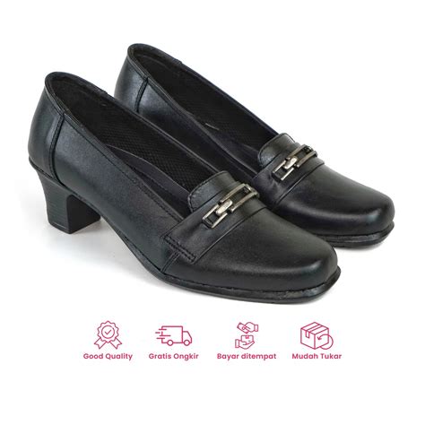 Jual Sepatu Pantofel Wanita Formal Kerja Kantor Kulit Asli V015