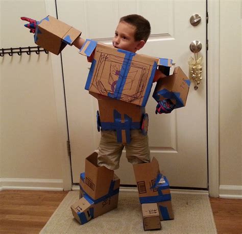 Diy Transformer Costume Template Cut The Packing Tube In Half