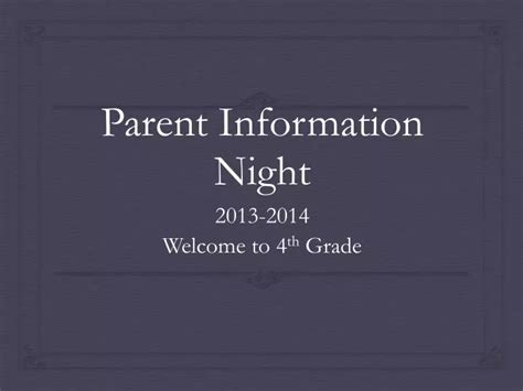 Ppt Parent Information Night Powerpoint Presentation Free Download