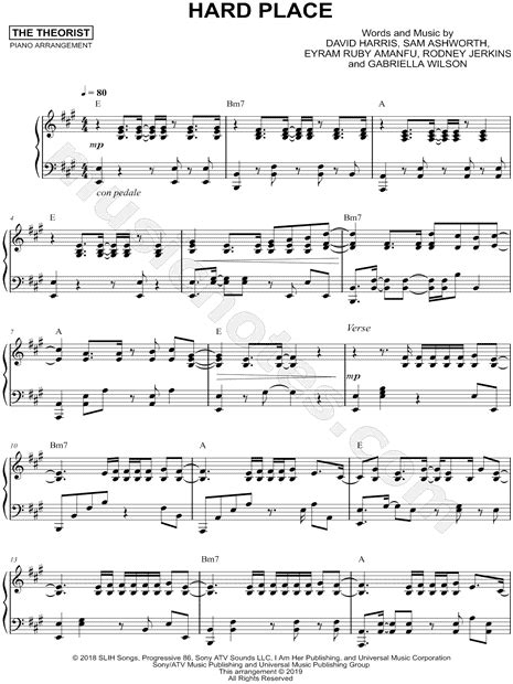 The Theorist Hard Place Sheet Music Piano Solo In A Major