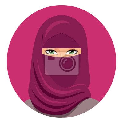 Arabic Muslim Woman In Niqab Isolated On A White Background Posters For