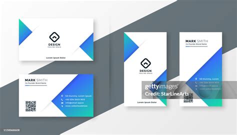 Modern Blue Triangle Business Card Design High Res Vector Graphic