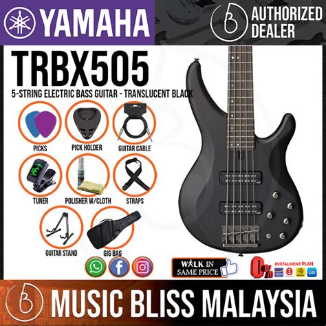 Yamaha Trbx505 5 String Electric Bass Guitar Translucent Black Music Bliss Malaysia