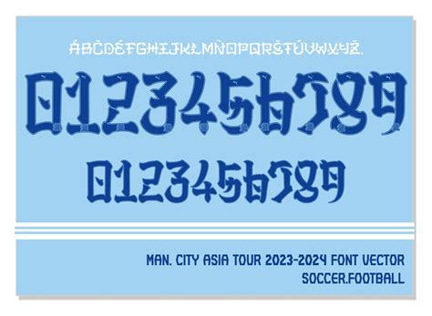 Font Vector Manchester City 2023 2024 Asia Tour Font Svg Ai Eps Pdf Ttf Cutting Kit