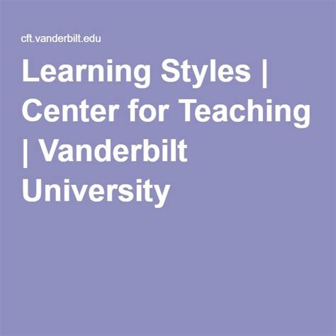 Learning Styles Center For Teaching Metacognition Learning Styles