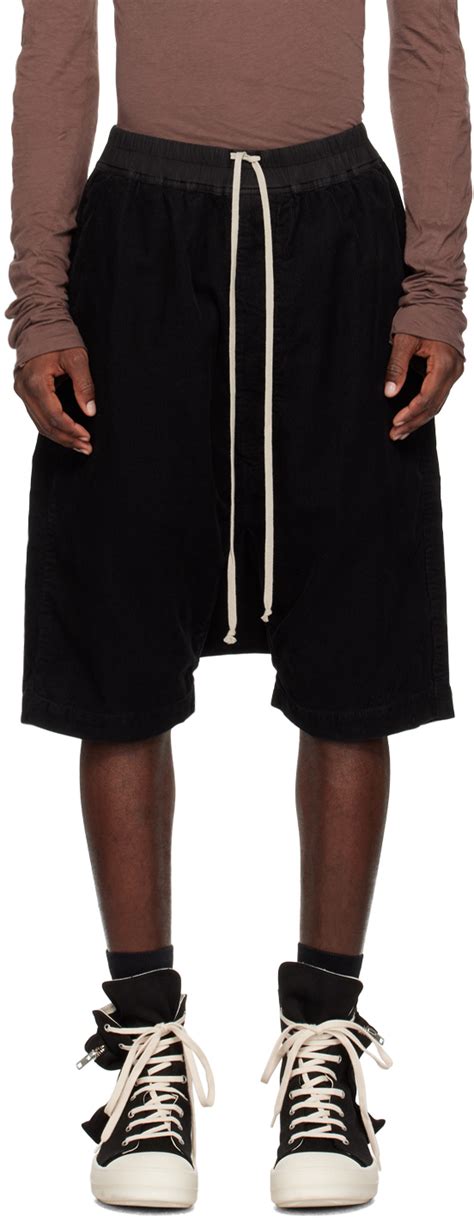 Short Pods Noir Rick Owens DRKSHDW En Solde