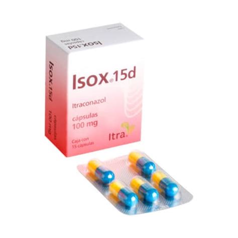 Comprar Isox 15d itraconazol 100 mg con 15 cápsulas Prixz