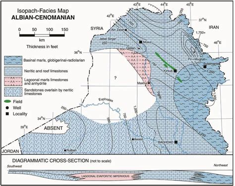 Isopach Facies Map Of Iraq Shows That Deposit Of Sirwan Valley Is Marl