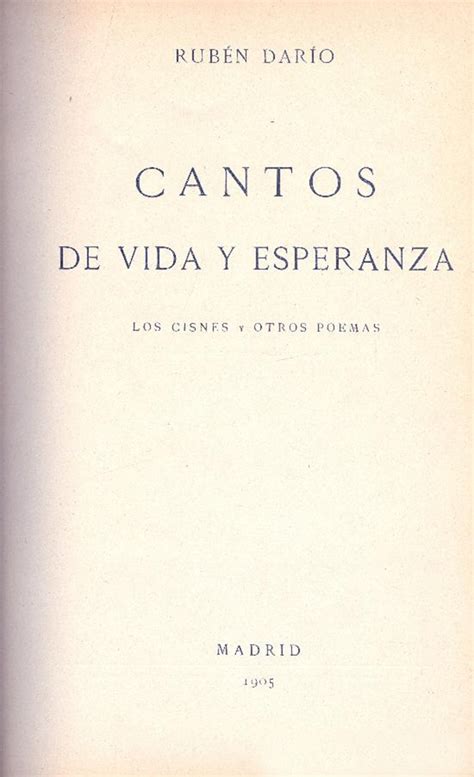 Portada De La Primera Edici N De Cantos De Vida Y Esperanza De Rub N