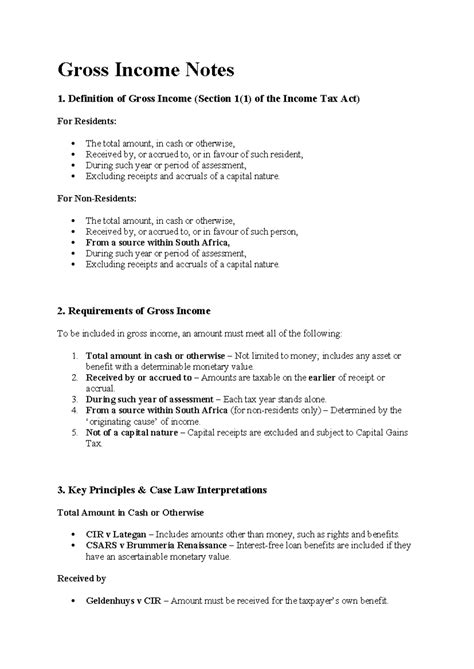 Gross Income Lecture Notes: Key Definitions & Principles - Studocu
