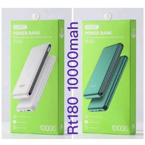 Power Bank ORIGINAL Robot RT180 10000mAh Dual Input Port Type C Micro