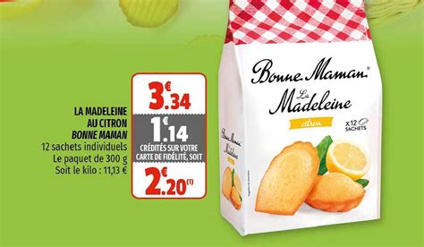 Promo La Madeleine Au Citron Bonne Maman Chez Coccimarket Icatalogue Fr