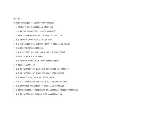DOCX UNIDAD 1 Teoria Cuantica Y Estructura Atomica Docx PDFSLIDE TIPS