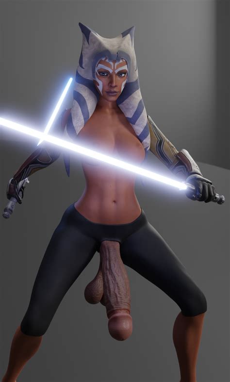 Rule 34 3d Ahsoka Tano Alien Girl Athletic Futanari Big Penis Casual Dickgirl Futa Only