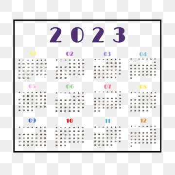 2023 Calendar Planner Vector PNG Images 2023 Color Calendar 2023