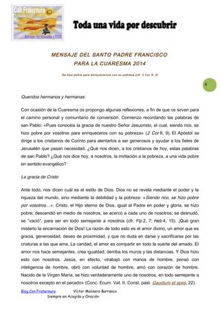 Mensaje Del Santo Padre Francisco Pdf